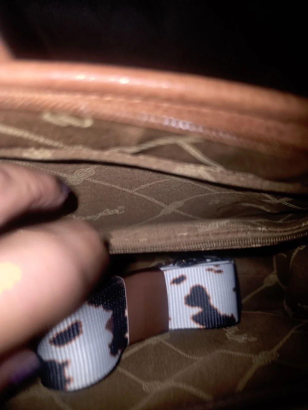 Wrangler Brown & White Cowhide-conceal/carry Purse